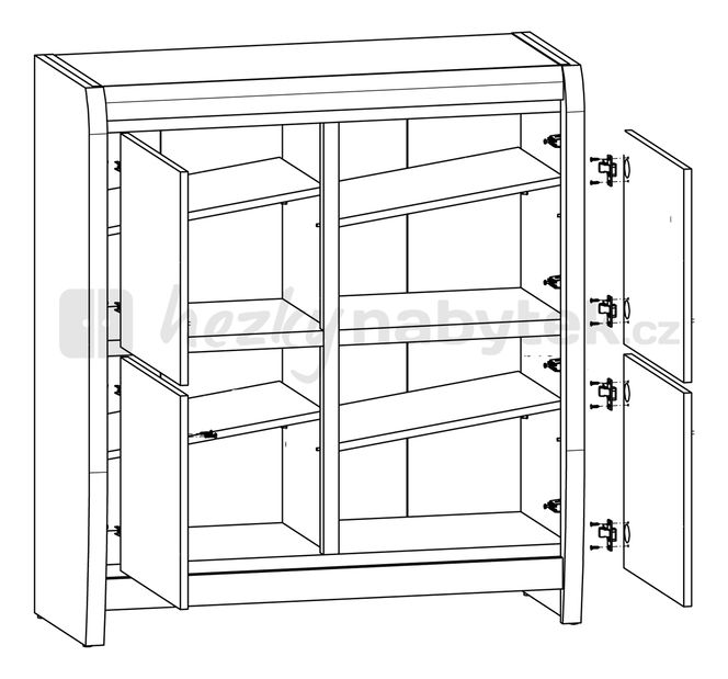 Skříňka BRW Loren KOM4D