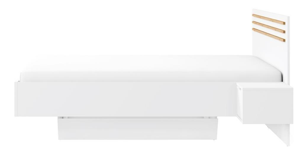 Set postel a 2 ks nočních stolků Frens (bílá + dub artisan)