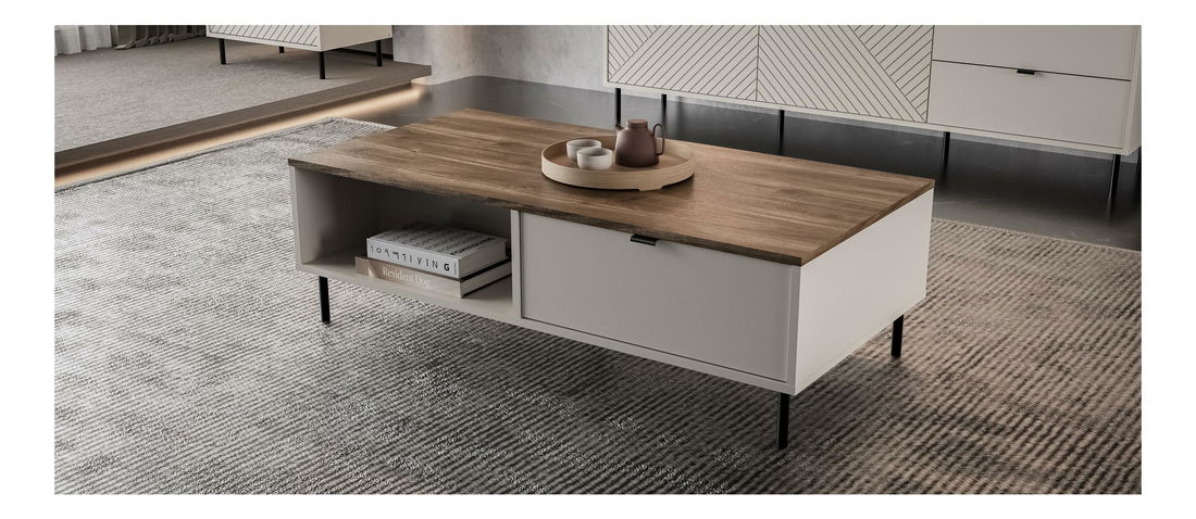 Konferenční stolek Eliminados (kašmír + dub castello)