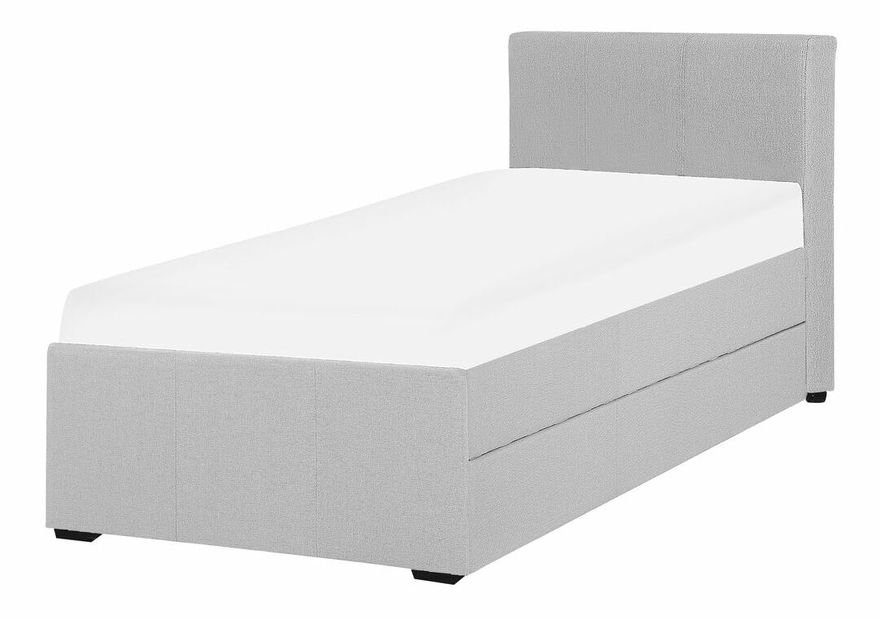 Jednolůžková postel 90 cm MERMAID (polyester) (šedá) (s roštem)