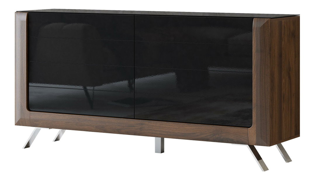Skříňka Kassie Typ 45 (černý lesk + ořech columbia)