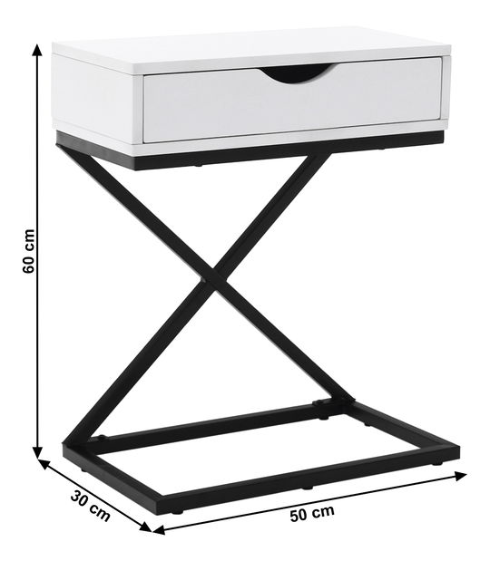 Noční stolek Variad (bílá)