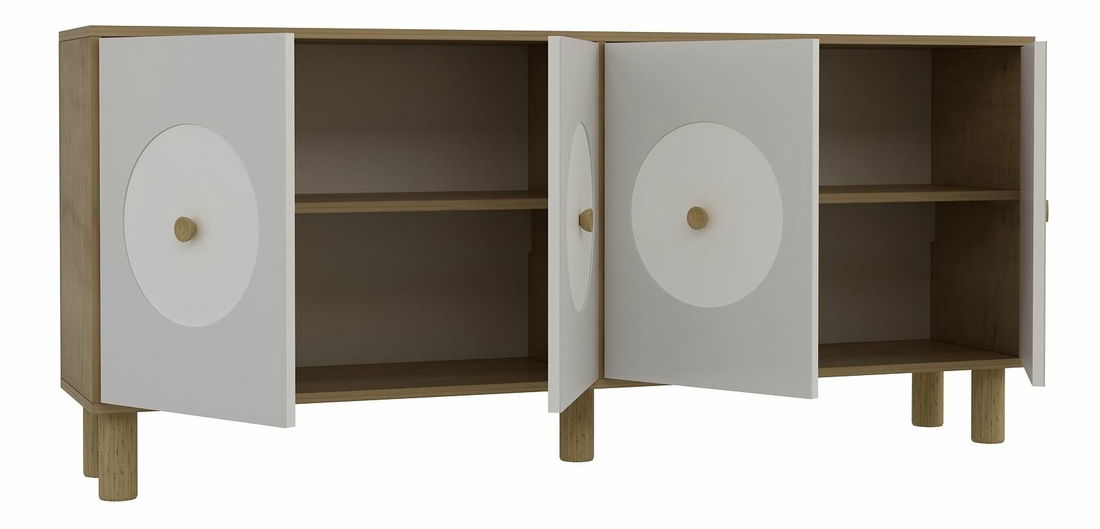 Komoda Deneris (dub safírový + bílá)