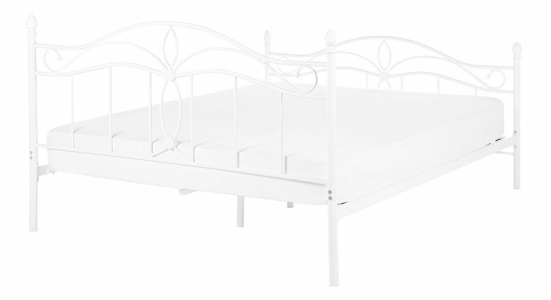 Manželská postel 140 cm Aicha (bílá) (s roštem)