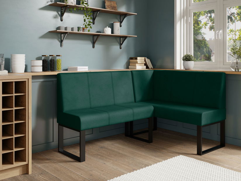 Rohová lavice Bernio 140x200 (tmavě zelená) (P)