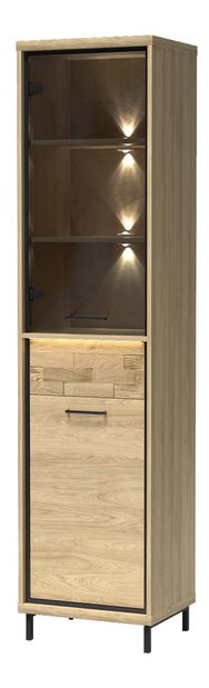 Vitrína Milley 04 (s LED osvětlením) (hikora)