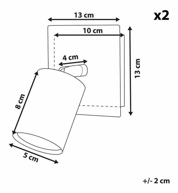 Set 2 ks nástěnného osvětlení Takashi (zlatá)