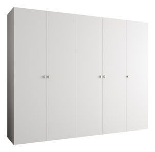 Šatní skříň 250 cm Parna 1 (bílá + stříbrná)