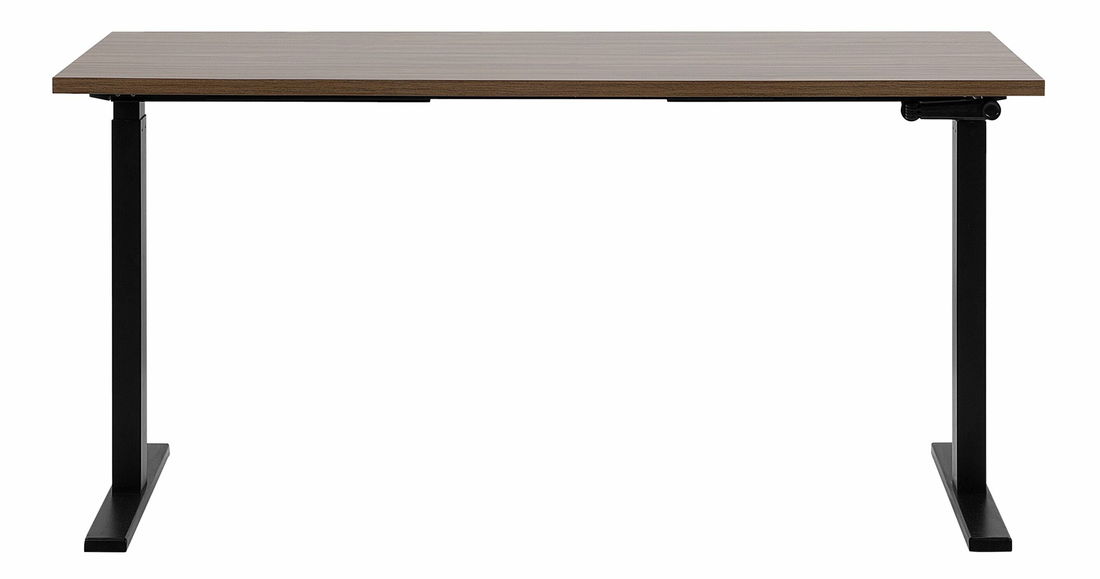 Psací stůl UPPER II (160 x 72 cm) (MDF) (tmavé dřevo) (manuálně nastavitelný)