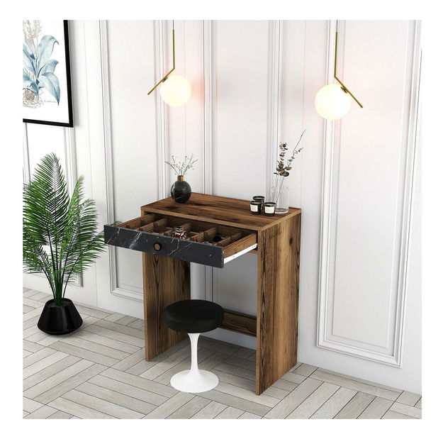 Toaletní stolek Logan 1 (ořech + černý mramor)