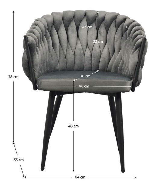 Jídelní židle Blair (tmavě šedá + černá)