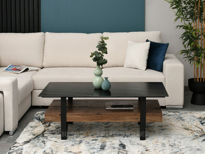 Konferenční stolek Bohac (černý mramor + černá)