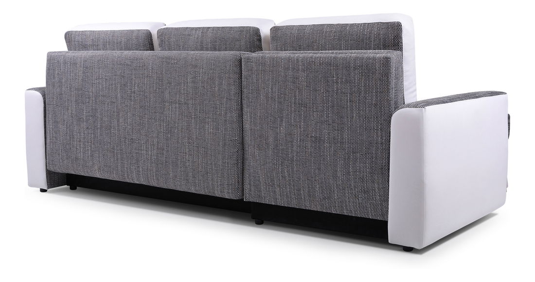 Rohová sedačka Primo (tmavě šedá + černá) (L)