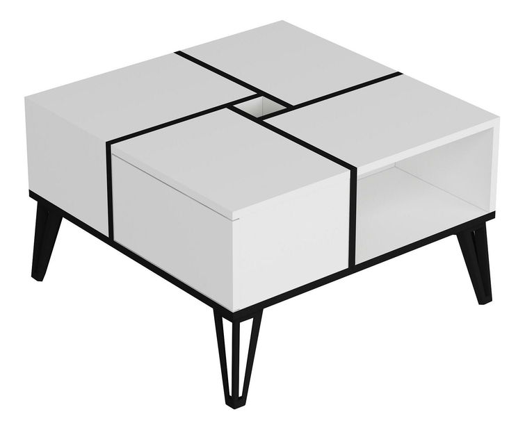 Konferenční stolek Nicholas (bílá + černá) *bazár