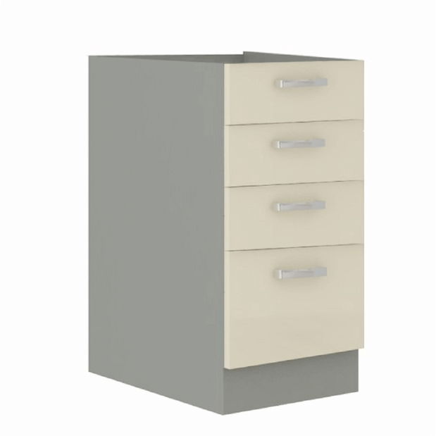 Dolní kuchyňská skříňka 40 D 4S BB Pleitton (krémový lesk) *výprodej