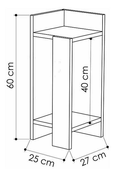 Noční stolek Emre (dub + antracit) (L)