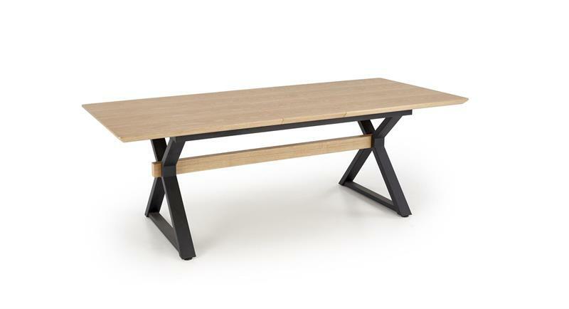 Jídelní stůl Hendry (dub + černá) (pro 8 a více osob)