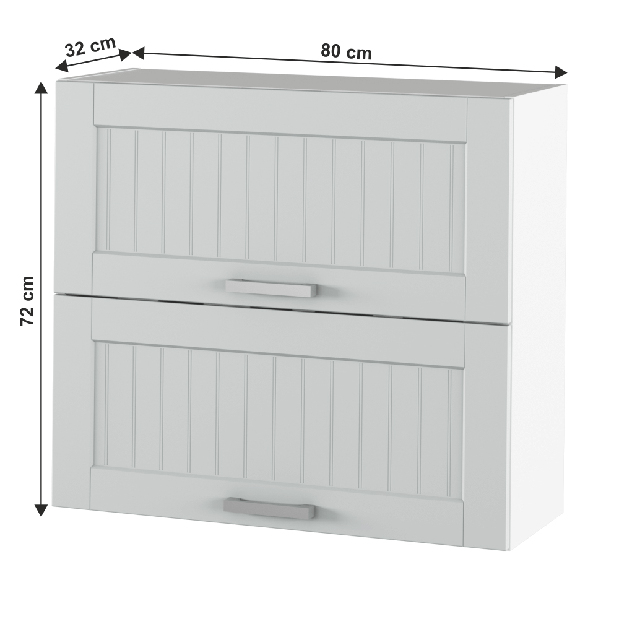 Horní kuchyňská skříňka Janne Typ 12 (světle šedá + bílá)