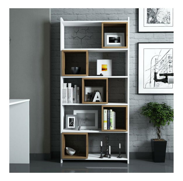 Regál Blanchet (bílá + ořech)