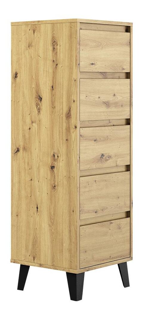 Komoda Brisas 3 (dub artisan + černá)