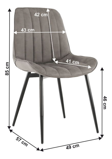 Jídelní židle Halana (světle šedá)