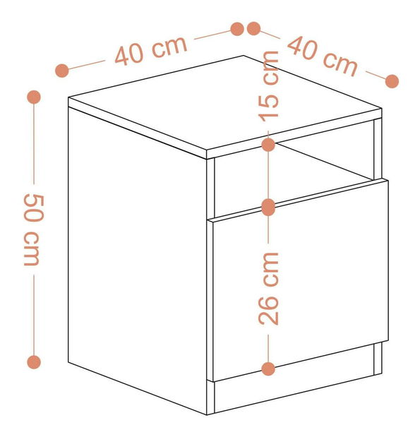 Noční stolek Aliex 6 (ořech)