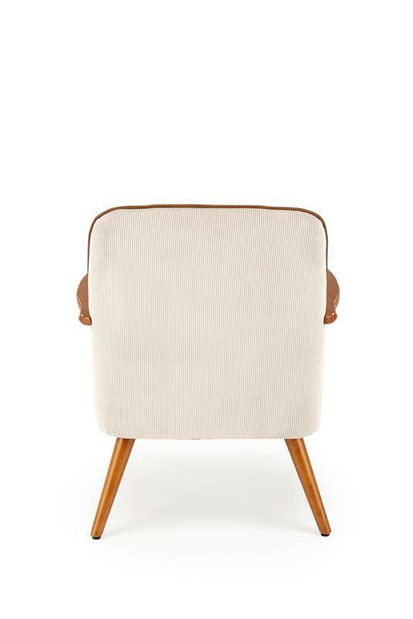 Relaxační křeslo Particia (světlobéžová + ořech světlý)