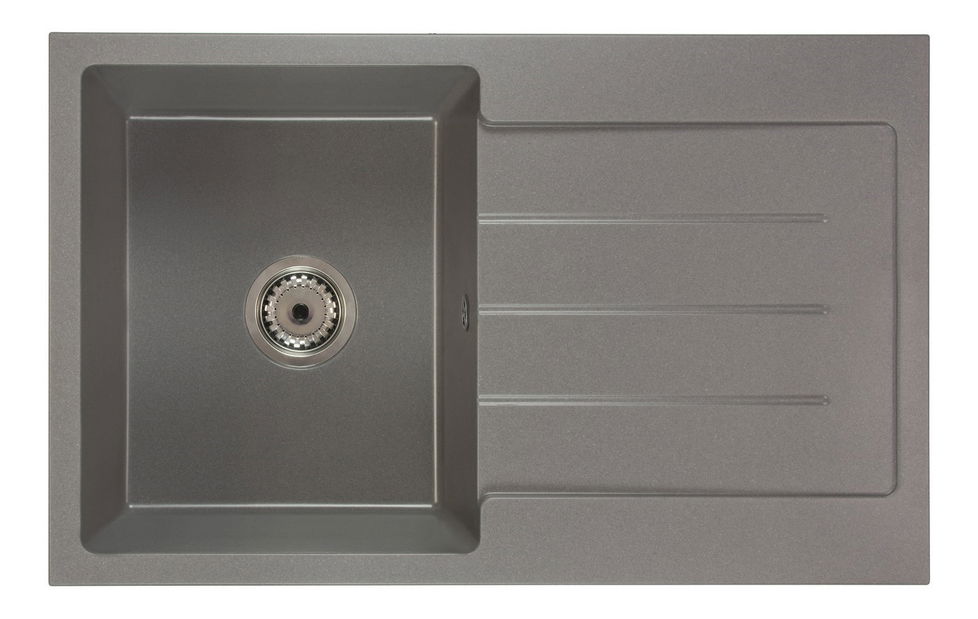 Kuchyňský dřez Ruxom (šedá) (se 3 otvory pro baterii) (P)