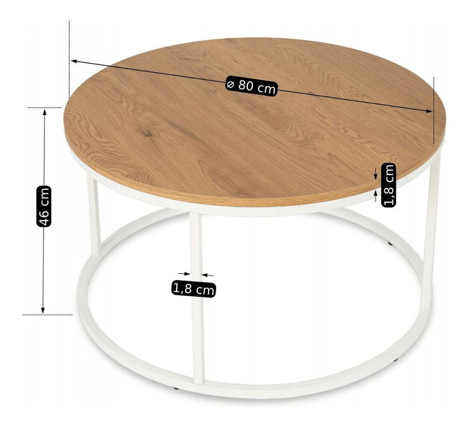 Konferenční stolek Aparentar Max (dub + bílá)