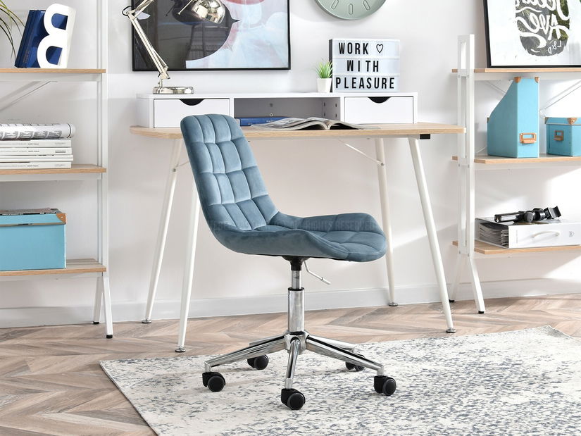 Židle Eleanor (modrá + chromová)