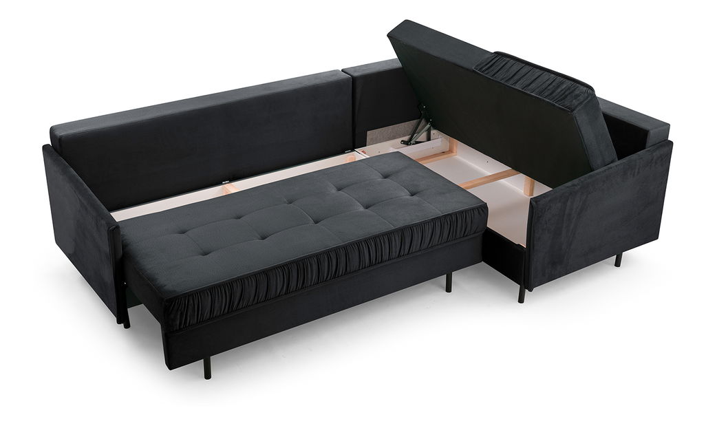 Rohová sedací souprava Aliran (čierna) (L)
