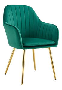 Jídelní křeslo Apasionado (smaragdová + zlatá)