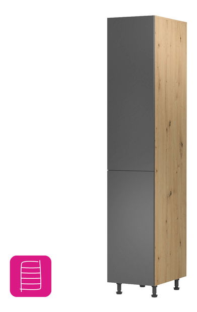 Potravinová kuchyňská skříňka D40SP Langari (dub artisan + šedá matná) (L)