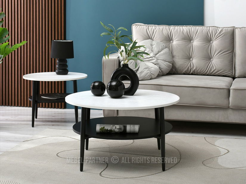 Konferenční stolek Randolf Xl (bílá + černá) *bazar