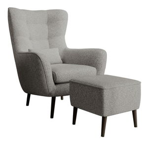 Křeslo s podnožkou Veneza VZ2 (šedá + černá)