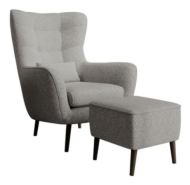 Křeslo s podnožkou Veneza VZ2 (šedá + černá)