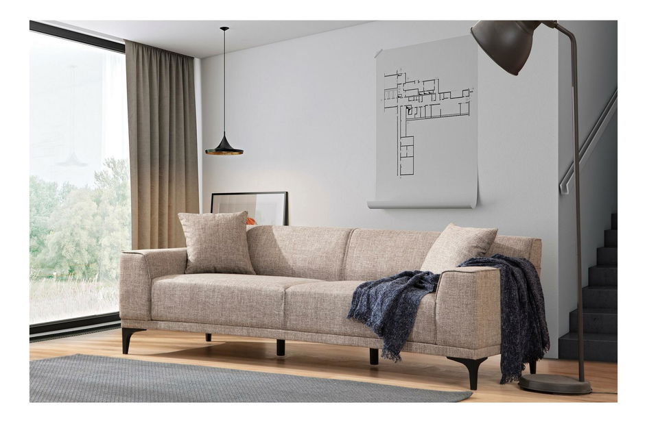 Pohovka trojsedačka Petrafonzo (béžová + černá)