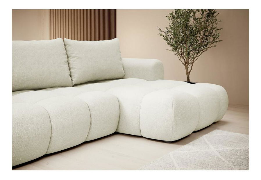 Rohová sedací souprava Ombre (P) (krémová + černá)