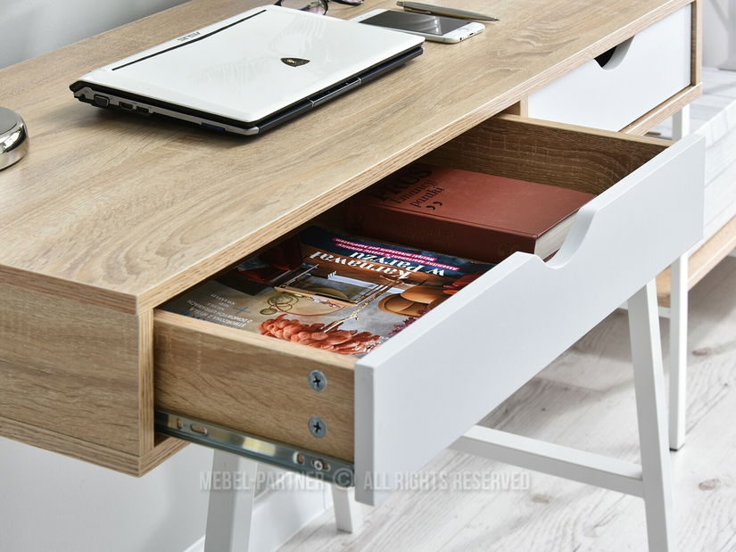 PC stolek Fallon (dub + bílá)