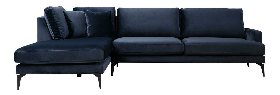 Rohová sedačka Papirolla (L) (námořnická modrá + černá)