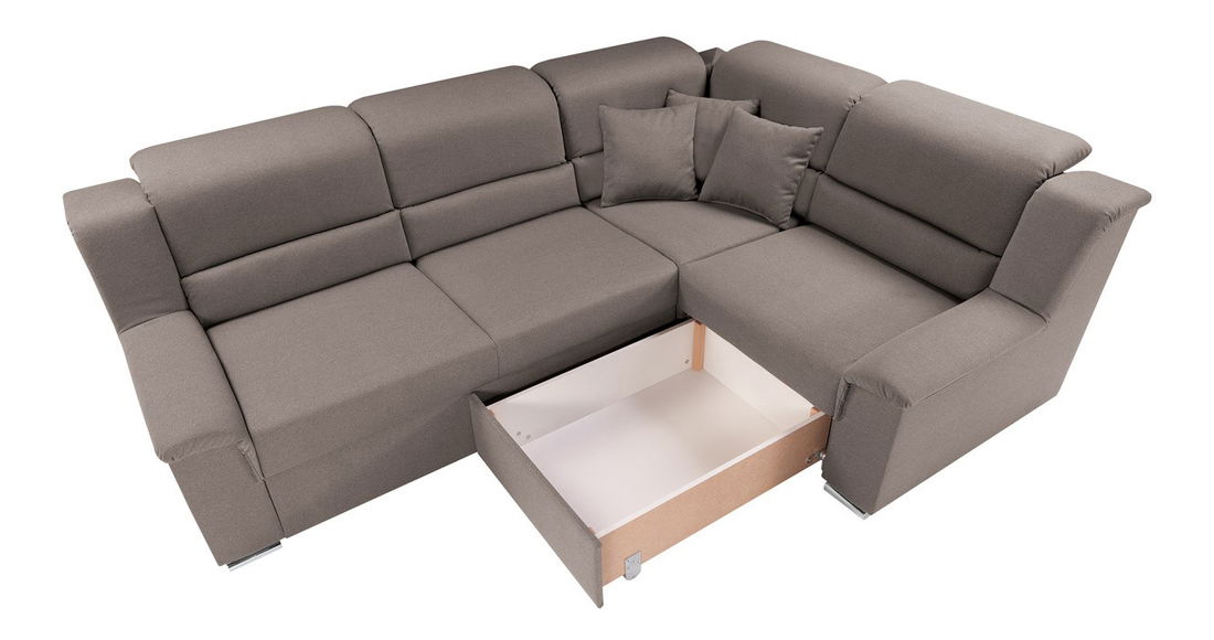 Rohová sedací souprava BRW Anis 2F.RECBK (hnědá) (P)