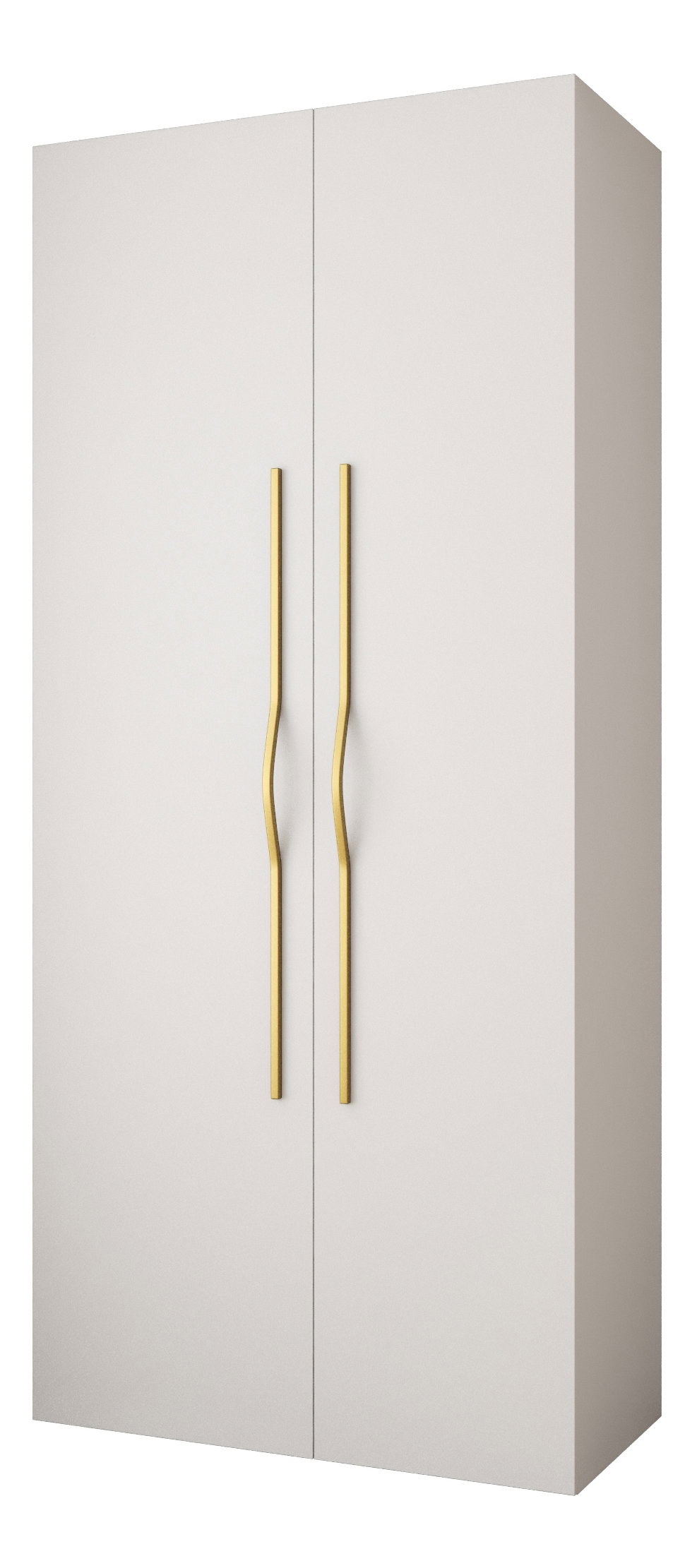 Šatní skříň 110 cm Carmela 50-2 (bílá + zlatá)