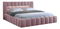 Manželská postel 160 cm Luxa (růžová) (s roštem, úl. prostorem a LED)
