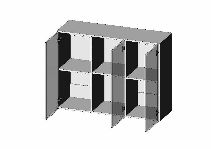 Skříňka Livo KM-120 (šedá + lesk bílý) *výprodej