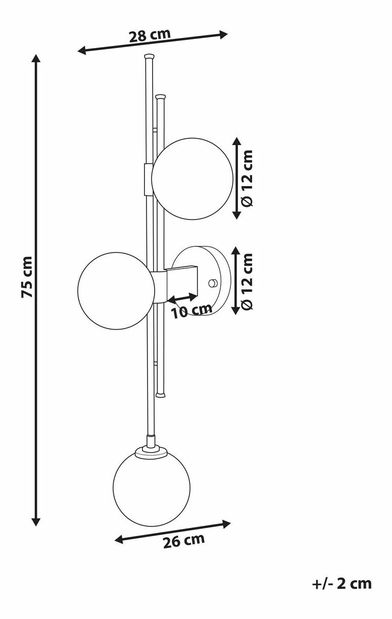 Nástěnné osvětlení Tiras (zlatá)