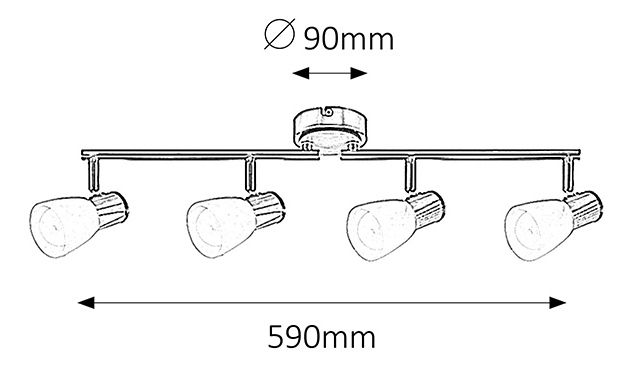 Bodové svítidlo Gavin 6489 (saténová chromová + buk)