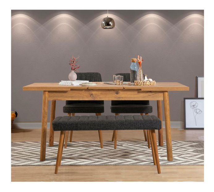 Jídelní set Vlasta 4 (borovice atlantická + antracit) (pro 4 osoby)