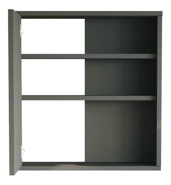 Závěsná koupelnová skříňka Nastoretta (se zrcadlem) (antracit)