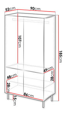 Policová skříň Lasiowa 4D (kašmír)