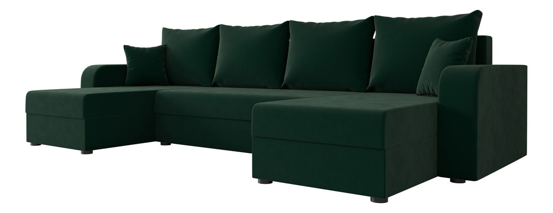 Rohová sedací souprava U Harmony U (tmavě zelená)